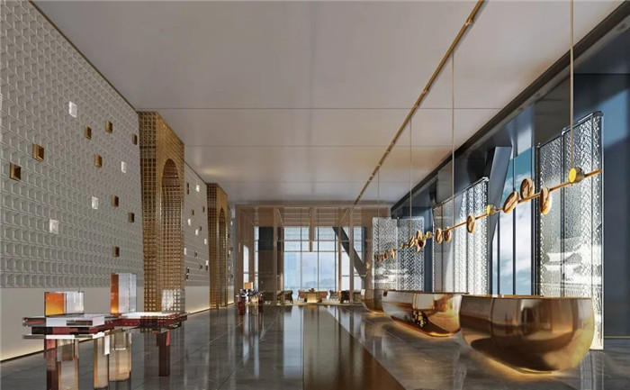 知名酒店設計公司楊邦勝新作:南京金鷹G酒店大堂接待臺設計 知名酒店設計公司楊邦勝新作:南京金鷹G酒店大堂接待臺設計