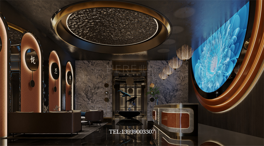 鄭州古悅蘭亭影院式湯泉足道會所設(shè)計(jì)案例效果圖