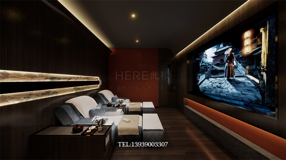 鄭州古悅蘭亭影院式湯泉足道會所設(shè)計(jì)案例效果圖