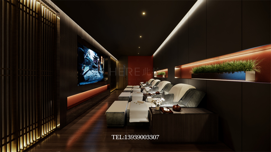 鄭州古悅蘭亭影院式湯泉足道會所設(shè)計(jì)案例效果圖